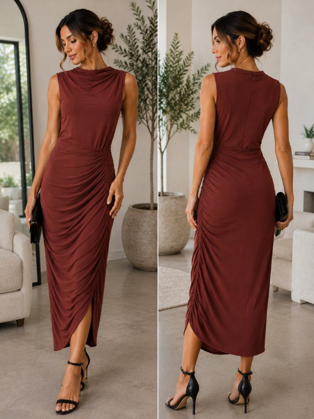 NWT Express Medium Mahogany Midi Dress Size Small